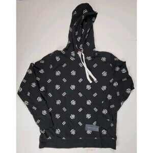 Tommy Hilfiger Sleepwear Men's Black Logo All Over Pullover Hoodie Men's L